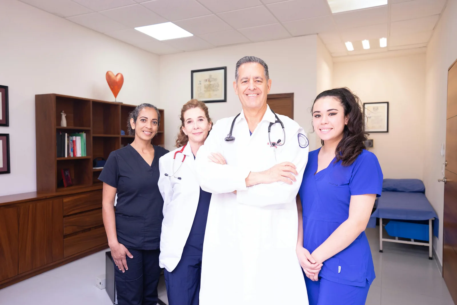 Healthcare professionals collaborating in a clinical setting